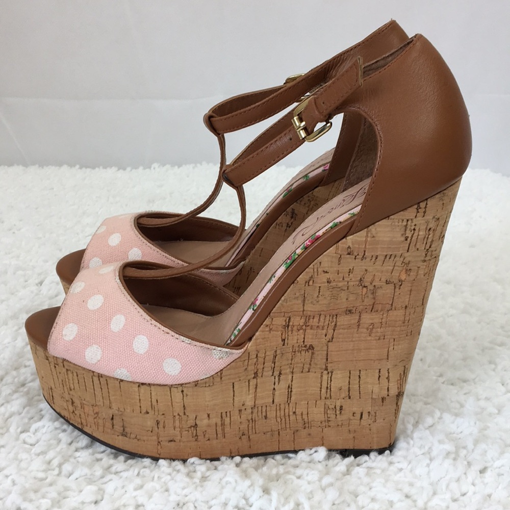 Cece L’ Amour Strappy Wedge Sandals Sz 7.5